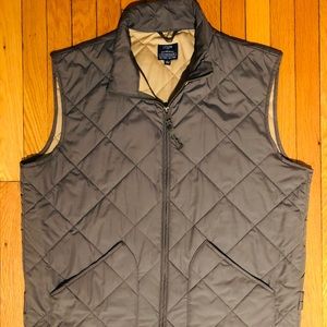 J. Crew Men’s Olive Quilted Vest (Size L)
